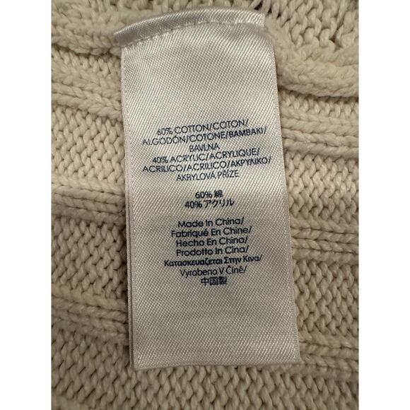 CHAPS Long Sleeve Off White/Cream Cotton Blend Cardigan - Large - Picture 8 of 9